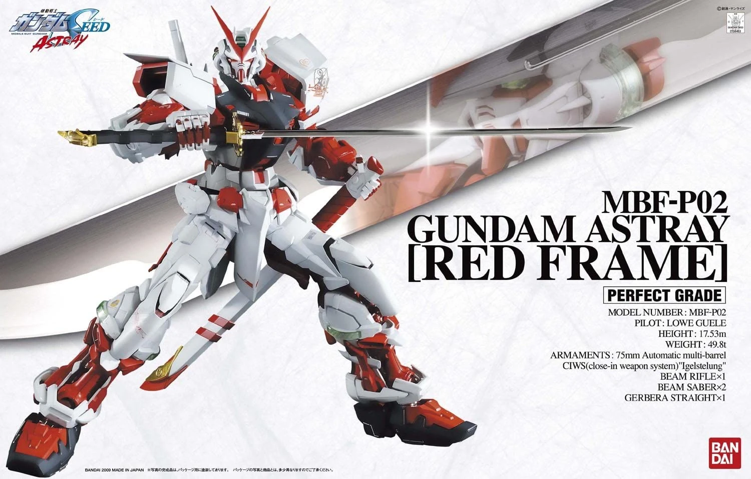 Bandai 1/60 PG Astray Red Frame Gundam Ca.30cm Großes Model Kit