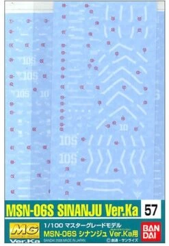 Bandai GD-57 MG Sinanju Ver. Ka Decals